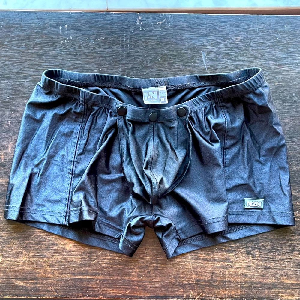 N2N BODYWEAR TC26 TITAN TRUNK *BUILT-IN ENHANCED 3 SNAP POUCH* BLACK / XL